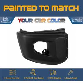 To1005182 Paint A Part For 2014-2021 Toyota Tundra Rt Front Bumper End Sr Without Sensor Hole Painted