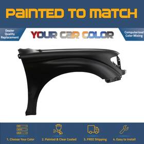 To1241180 Paint A Part For 2001-2004 Toyota Tacoma Right Fender Without Wheel Opening Flare Painted