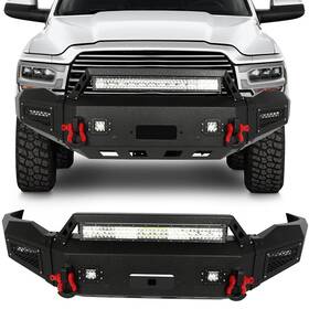 Pa174815p01 Parautostore Black Textured Front Bumper Assembly Steel For 2019-2022 Dodge Ram 2500/3500