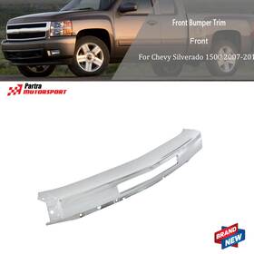 Pt69482a Partra For Chevy Silverado 1500 2007-2013 New Bumper Impact Face Bar Front Chrome Steel