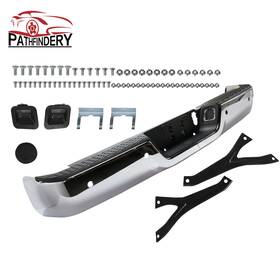 14548651 Pathfindery Chrome Rear Bumper Assembly With Parking Holes For 2013-2018 Ram 2500 3500