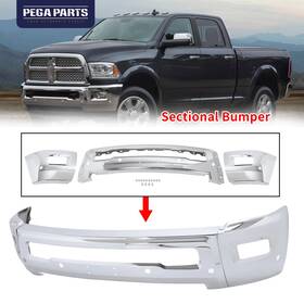 Dg6210583 Pegaparts For Dodge Ram 2500 3500 2010-2018 Chrome Front Bumper Face Bar With Fog Light Holes