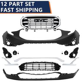 84418527 Pensun For 2018 2019 2020 2021 Gmc Terrain Front Bumper Cover Grills Fog Lamp