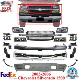 12726057 Perfect Fit Front Bumper Chrome Kit Headlight Brackets For 2003-06 Chevy Silverado 1500