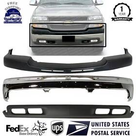 12736160 Perfect Fit New Front Bumper Kit Steel - Chrome For 2001-2002 Chevy Silverado 2500hd 3500