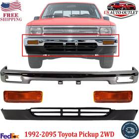 13412061 Perfect Fit Front Bumper Chrome Valance Signal Light For 1989-1991 Toyota Pickup Rwd 2wd