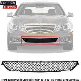 13441137 Perfect Fit Front Bumper Grille Compatible With 2012-2013 Mercedes Benz S350 S600 Black
