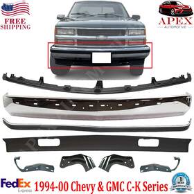 14863486 Perfect Fit Front Bumper Chrome Kits Molding Brackets For 1994-00 Chevy And Gmc C-k Series