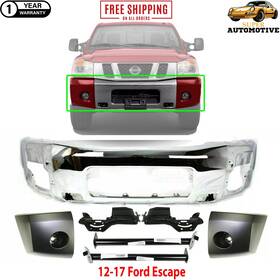 9599756 Perfect Fit Front Chrome Bumper End Caps Brackets For 2004-2007 Nissan Titan