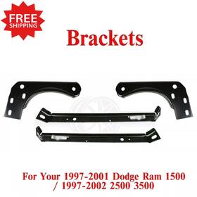 9613710 Perfect Fit New Front Bumper Inner And Outer Brackets For 1997-2001 Ram 1500 /97-02 2500 3500