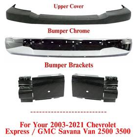9622488 Perfect Fit Front Bumper Chrome Upper Cover Brackets For 2003-2021 Express/savana 2500 3500