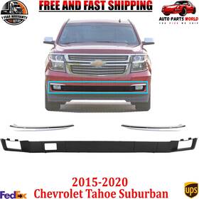 Gm1044137 Perfect Fit Front Bumper Molding Filler Chrome Trims For 2015-2020 Chevy Suburban Tahoe