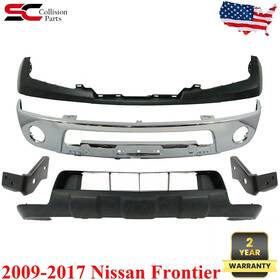 P121225153059 Perfect Fit New Front Bumper Chrome Cover Valance Brackets For 2009-17 Nissan Frontier