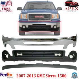 P2012101203 Perfect Fit Front Bumper Chrome Steel Face Bar Valance Kit For 2007-2013 Gmc Sierra 1500