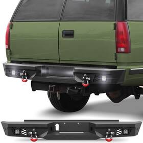 Bp-c1016-ex Pofenze For 1992-1999 Chevy Suburban Tahoe /gmc Yukon Textured Steel Rear Bumper Light