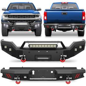 Bt-2022311-ex Pofenze Heavy Duty Steel Front /rear Bumper With Led Light For 2016-18 Chevy Silverado 1500