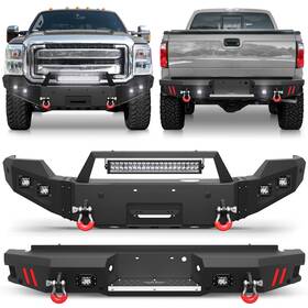 Bt-2022317-f Pofenze For 2011-2016 Ford F250 F-350 F450 Super Duty Front Or Rear Bumper With Sensor Hole