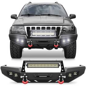 Bt-2022337-2022338-ex Pofenze For 1999-2004 Jeep Grand Cherokee Wj Black Front Rear Bumper Winch Plate D-rings
