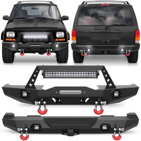 Bt-2022338 Pofenze Bt-2022337 For 1984-2001 Jeep Cherokee Xj Front Or Rear Bumper With Winch Plate Hitch Receiver