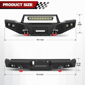 Bt-2022343-381 Pofenze New Front Or Rear Bumper With Winch Plate Led Lights For 2018-2020 Ford F150