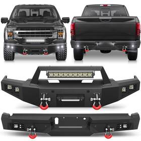 Bt-2022349-2022381-f Pofenze For Ford F150 2021-2024 Front /rear Bumper With Winch Plate &led Lights &d-rings