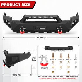 Bt-2022369-370 Pofenze For 2009-2012 Dodge Ram 1500 Steel Front Bumper Or Rear With Winch Plate
