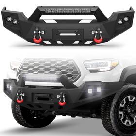 Bt-2022373-375 Pofenze Steel Front /rear Bumper With Led Lights &sensor Holes For 2016-2023 Toyota Tacoma
