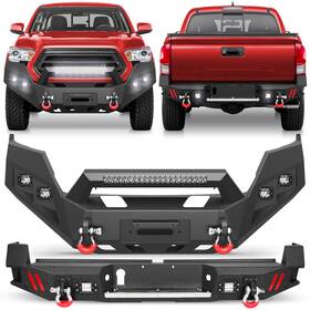 Bt-2022374-044-ls Pofenze Steel Front Or Rear Bumper With Winch Plate &step For Toyota Tacoma 2016-2023