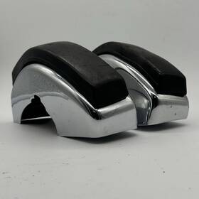 901-505-003-01 Porsche 911 912 Front Bumper Guard Pair Chrome Slot Backing And Rubber Pad Swb