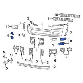 68449343aa Ram Oe For 2500 2019-2025 Front Fog Light Trim