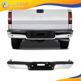 Re128667f01 Refast-autoparts Chrome Rear Bumper With Object Sensor Holes Towing Pkg For 2006-2008 Ford F-150