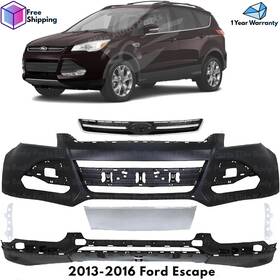 15188851 Replacement Front Bumper Cover Fascia And Grille Assembly Kit For 2013-2016 Ford Escape