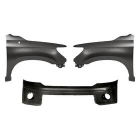Bndl-220082 Replacement 3-piece Front Bumper Cover Driver And Passenger Side Fender Standard Line