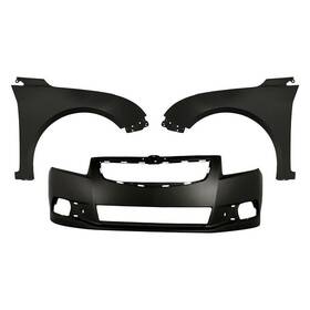 Bndl-221637 Replacement For Chevy Cruze 11-14 3-piece Front Bumper Cover Driver And Passenger