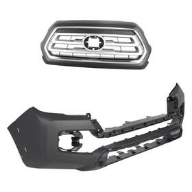 Bndl-236888 Replacement 2-piece Front Bumper Cover Grille Capa Certified