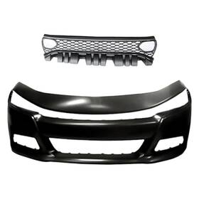 Bndl-239445 Replacement 2-piece Front Bumper Cover Grille Standard Line