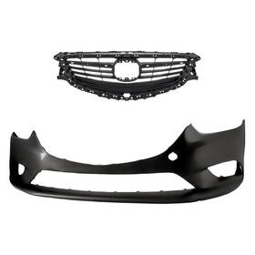 Bndl-239810 Replacement For Mazda 6 14-17 2-piece Front Bumper Cover Grille Standard Line
