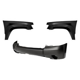 Bndl-246676 Replacement For Jeep Grand Cherokee 08-10 3-piece Front Bumper Cover Driver And Passenger