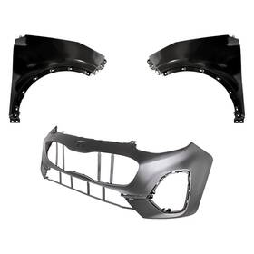 Bndl-247194 Replacement For Kia Sportage 20-22 3-piece Front Bumper Cover Driver And Passenger Side