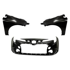 Bndl-247275 Replacement For Toyota Corolla 20-24 3-piece Front Bumper Cover Driver And Passenger Side
