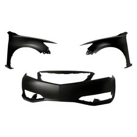 Bndl-247467 Replacement For Acura Ilx 13-15 3-piece Front Bumper Cover Driver And Passenger Side