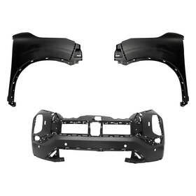 Bndl-247505 Replacement 3-piece Front Bumper Cover Driver And Passenger Side Fender Capa Certified