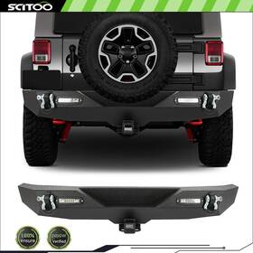 Cb127678s01 Scitoo Fits 07-17 Jeep Wrangler Jk/jku 5th Anniversary Style Black Rear Bumper Texture