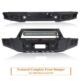 Cb831418-cn-1s01 Scitoo Black Complete Front And Rear Bumper Guard With Led Lights Winch For Ford F150 09-14