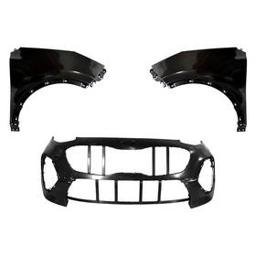 Bndl-242536 Sherman For Kia Sportage 20-22 3-piece Front Bumper Cover Driver And Passenger Side