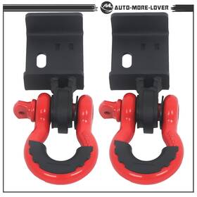 Al3005364lv Silscvtt For Toyota Tacoma 09-23 Front Tow Hook Mounting Brackets Red With D-ring Shackle