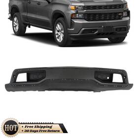 Fl4201239at Silscvtt Plastic Front Bumper Valance For Chevry Silverado 1500 2019-2021 With Tow Hook Hole
