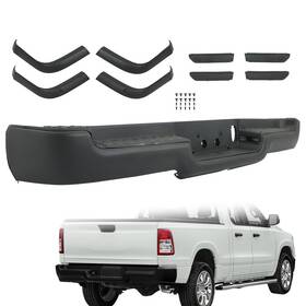 Fs1341050sr Silscvtt Rear Bumper Assembly Black For 2019-23 Ram 1500 Single Exhaust With Park Assist