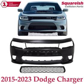 Rd01530004 Squareish Collision Parts New Front Bumper Cover Primed Lower Grille For 2015-2023 Dodge Charger