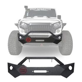 Bxg.2055 Stubby Steel Front Bumper With Winch Plate Bull Bar For Jeep Wrangler 07-18 Jk Jku